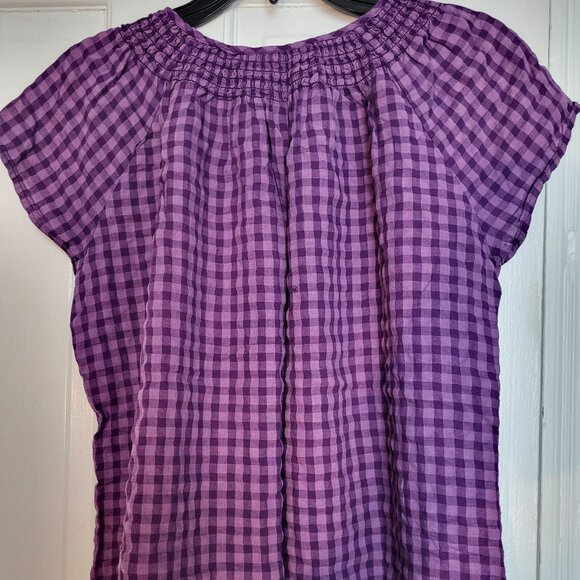 Purple checkered Shirt Size M - Picture 2 of 3